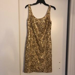 NWT Ralph Lauren Gold Sequin Dress